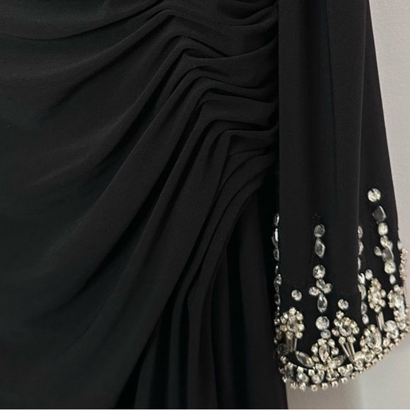 Ieena for Mac Duggal black midi dress with gorgeous jewels - Picture 5 of 8